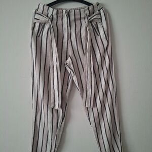Like an Angel Black and White Striped Women's Trousers